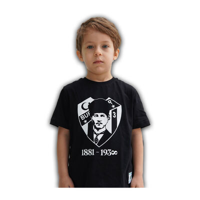 Çocuk T-Shirt 0 Yaka 10 Kasım Siyah