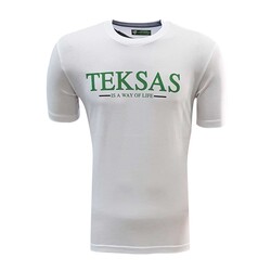 Çocuk T-Shirt 0 Yaka Teksas Beyaz - Thumbnail