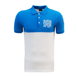BURSASTORE - T-Shirt Polo Yaka Bursaspor Mavi Beyaz